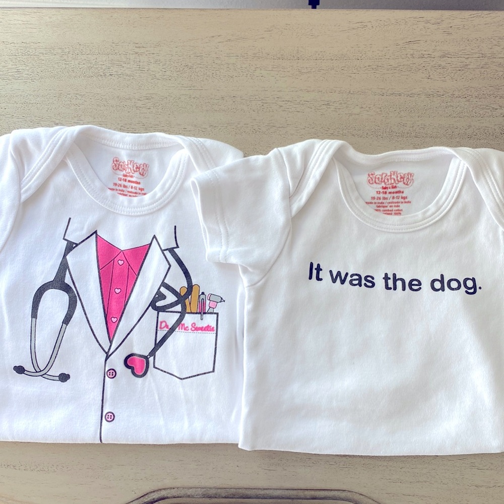 Two Sara Kety onesies